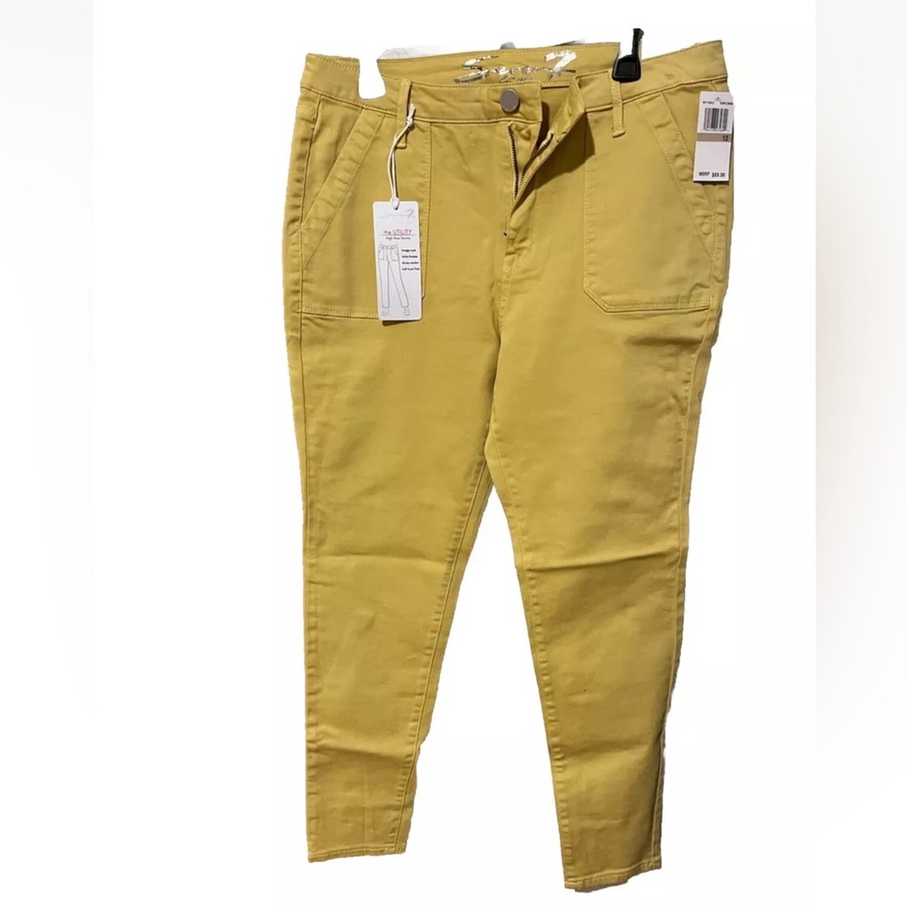 Seven7 Utility Ankle Skinny Jeans - yellow- size 12